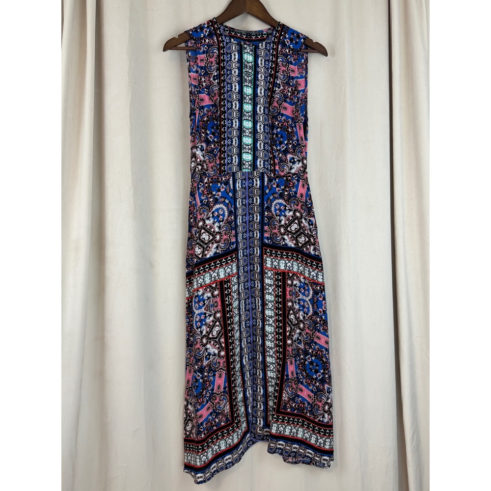 Twelfth Street by Cynthiaโ Vincent Silk V-Neck Midi Dress Size Medium